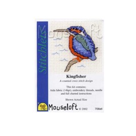 Mouseloft Mini Cross Stitch Kit - Kingfisher, Stitchlets Collection