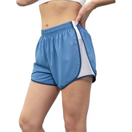 Haianguoji Women's Quick-Dry Swim Shorts with Brief Liner& Pockets 3" Inseam Side Mesh Swimsuit Bottoms Bathing Suit(Blue,M)
