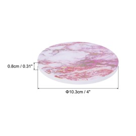 sourcing map 4Pcs Absorbent Coasters Pink Marble Gilding Pattern Round Coaster with Cork Backing Non-Slip for Home Office 4inches.