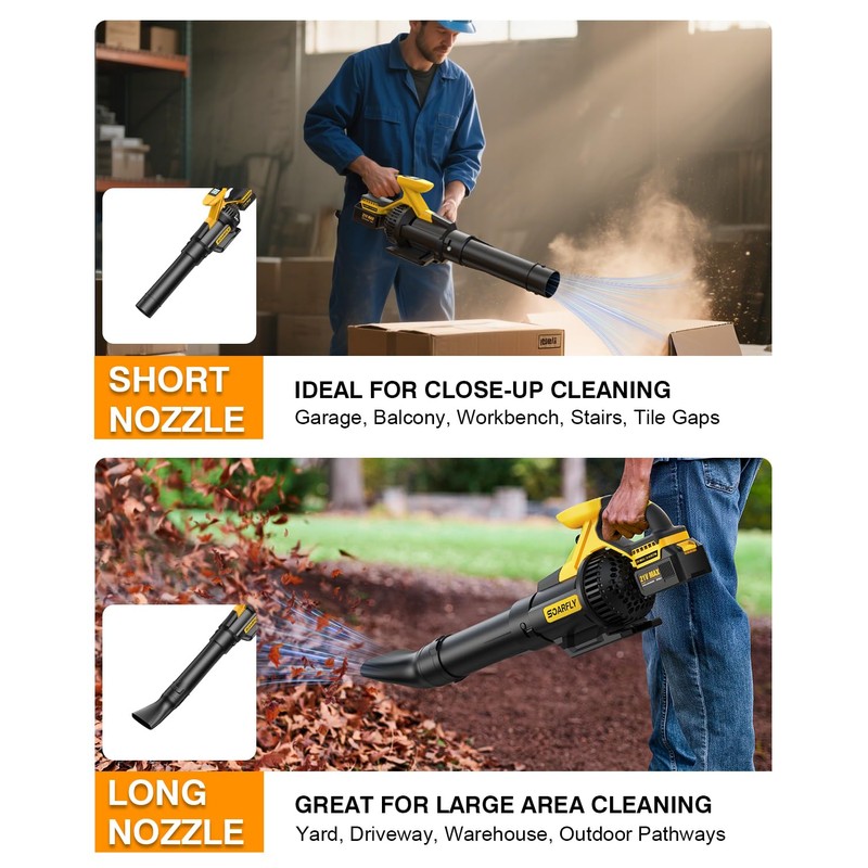 Leaf Blower Cordless, 650CFM & 3 Speed Levels,Electric Cordless Leaf