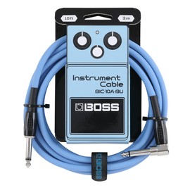 BOSS BIC-10A-BK Guitar Cable, Black, 9.8 ft (3 m), L-Shape, Straight Type, Oxygen-Free Line, Braided Cable (BIC-10A-BU)