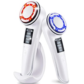 YAYAMIYA Facial Facial Beauty Device (2024 Upgraded Version), Ems Pulse Function, Hot and Cold Care, Ultrasonic Facial Beauty Device, 16 LED, 3 Different Levels, Hot and Cold Facial Device, Ion,