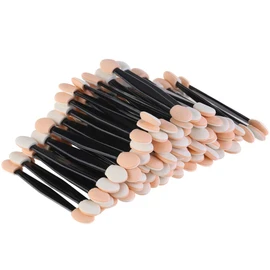 JASSINS 150 Pack Eyeshadow Applicators, Disposable Eyeshadow Sponge Brush, Double-Sided Eye Makeup Sponge Applicators (Skin+White)