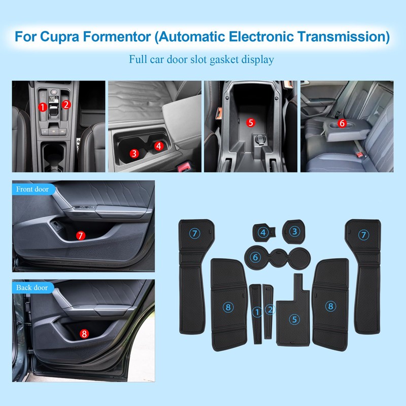 Coleya Non-Slip Mats Compatible with Cupra Formentor 2021-2024 (Electronic Automatic),