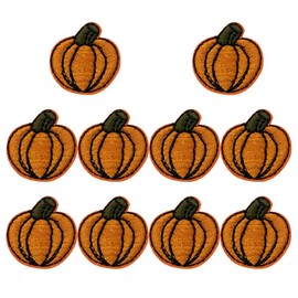 XUNHUI Pumpkin Applique Patch Iron On Clothes Small Patch for Clothing Iron Embroidered Patch Applique Iron Sew on DIY Patches Sewing Accessories for Clothes 10 Pieces