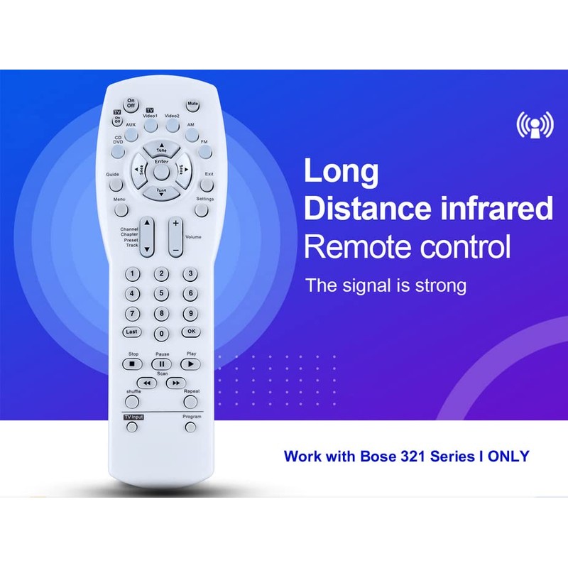 Replacement Remote Control for Bose 321 Series I Audio/Video Receiver