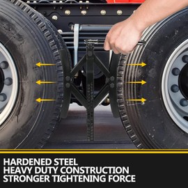 Wokyy Camper Wheel Chock Stabilizer 2 Sets, Heavy Duty X-Shaped Wheels Chocks for RV Travel Trailer, Comes with Ratchet Wrench & 2 Locks