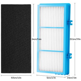 Gudotra 2 Pack Replacement AER1 Filters for Holmes AER1 and Bionaire HEPA Air Purifier, Replace Part HAPF30AT-U4R HAP242-NUC (with 4 Carbon Filter Sponge)