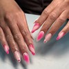 French Tip Press on Nails Long Almond Fake Nails Glossy