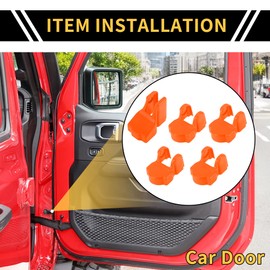 REPAIROCK 1 Set Door Tailgate Stopper Limited Buckle Protector Trim Cover for Jeep Wrangler JL JLU 2018-2024 for Jeep Gladiator JT 2020-2024 Door Limiting Cover Trim ABS Orange
