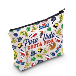 G2TUP Costa Rica Makeup Bag Costa Rica Travel Gifts Pura Vida Costa Rica Gifts Costa Rica Vacation Zipper Bag (Costa Rica)