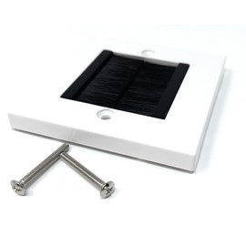 White Brush Plate Faceplate Wall Mounted Installation Tidy Cable Pass Through Insert for Wires and Cable Access (Single 86 x 86mm, White Black)