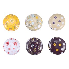 Vaguelly 6Pcs Vintage Round Tinplate Box Small Container for Lipstick Eye Shadow Makeup Storage Durable Portable for Cosmetics Jewelry Crafts