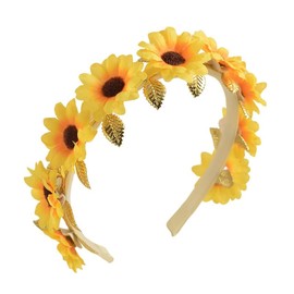 Sunflower Headbands Sunflower Crown Headband for Women Girls Festival Head Bands Sunflower Hair Accessories for Women Sunflower Gifts Wedding Party Headpieces Sunflowers Hairband