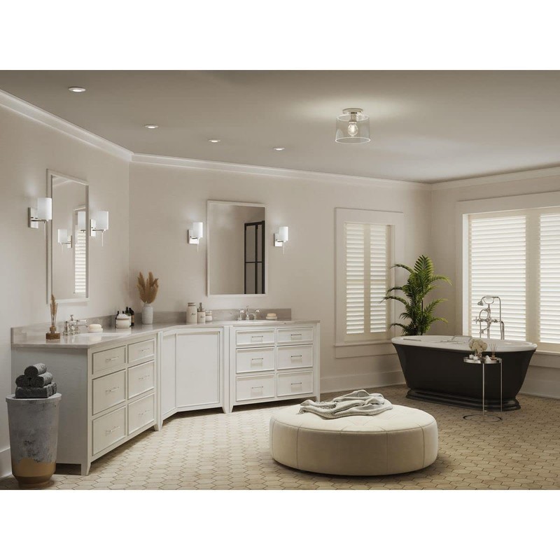 Adley Collection 1-Light Clear Glass New Traditional Flush Mount Light