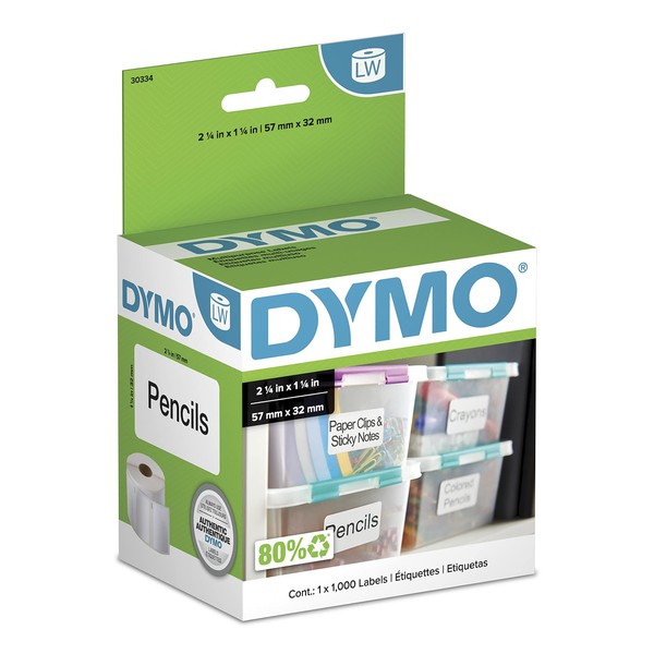 DYMO Authentic LW Multi-Purpose Labels, DYMO Labels for LabelWriter Printers, Great for FBA/FNSKU Barcodes, 1-1/4" x 2-1/4", 1 Roll of 1000