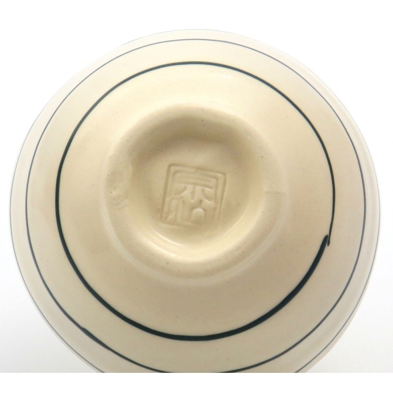 Seto Ware Border Try To Rice Bowl Green