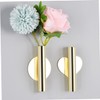 Kisangel 2pcs Wall Mounted Flower Vase Holder Metal Tube for