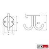 So-Tech® Nele II Undermount Double Hook Real Stainless Steel Double