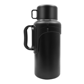 JOMCYDM Hot Water Bottle Stainless Steel Large Insulated Bottle 2 Gallon Water Bottle Beverage Bottle with Handle & Lid Vacuum Metal Sports Water Flask Jug Big Thermos for Gym, Hot and Cold Drinks