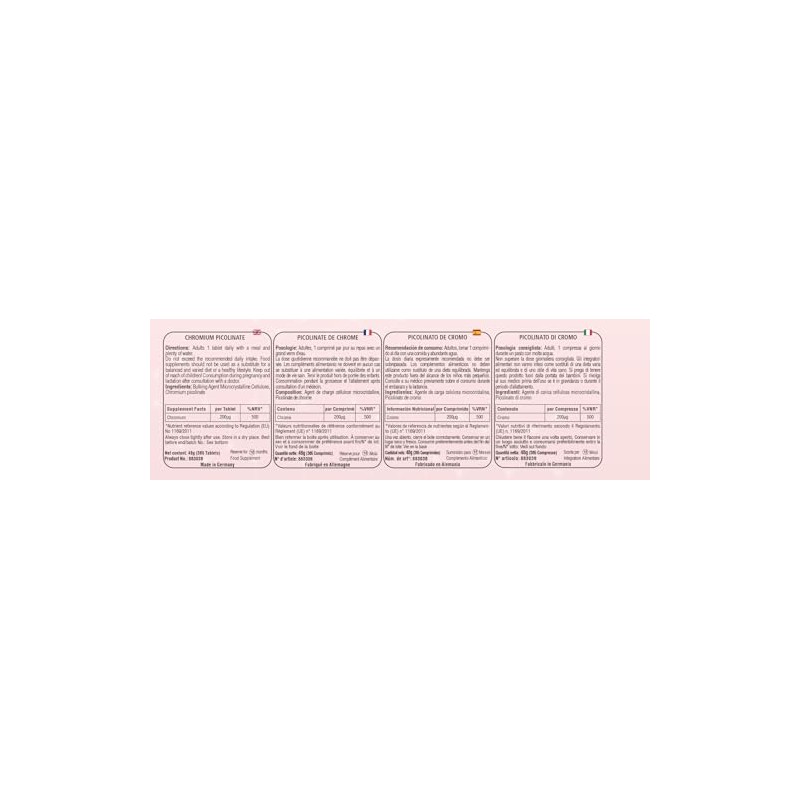 Chrompicolinat 200μg - 365 Tabletten - *normaler Blutzuckerspiegel - Hochdosiert