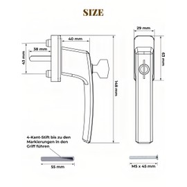 Twilight Garage Lockable Window Handles with Child Lock, Lockable Window Handle, Children's Window Handle, White, for Windows, Patio Doors, Balcony Doors, Protection for Children (4)