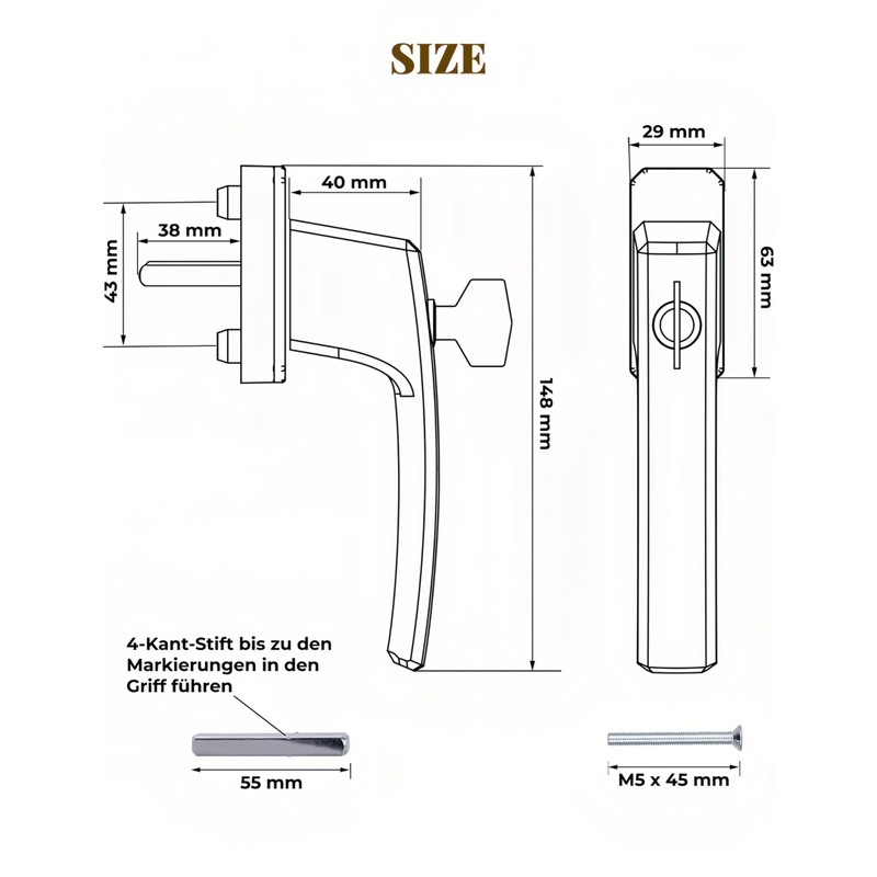 Twilight Garage Lockable Window Handles with Child Lock, Lockable Window