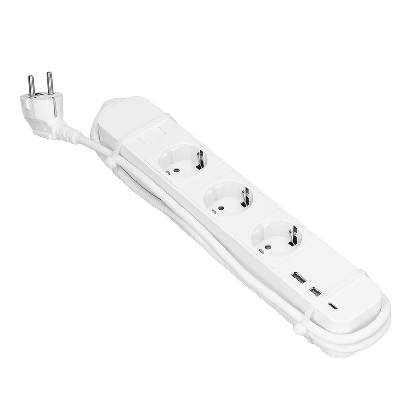 Smart Power Strip 3 Outlets 2 USB Ports 1 Type