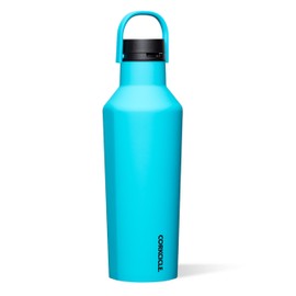 Corkcicle Sport Canteen - Keeps Drinks Cold 25 Hours - Stainless Steel Water Bottle - Triple-Insulated - Spill-Proof - Summer Drinkware Gift - Keeps Drinks Ice Cold - 32 oz - Capri Blue