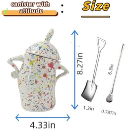 GXOPIEV Canister with Attitude, 28oz Cookie Jar, Coffee Container, Spice Jars, Can Hold Coffee Tea Spice and Candy,with 2spoon (Colorful)