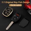 for Honda Key Fob Cover with Leather Keychain, Premium TPU