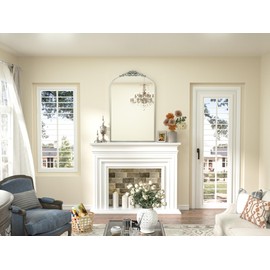 Keonjinn Vintage Mirror 24" x 36", Antique Mirrors for Wall Decor, Silver Arched Decorative Mirror for Mantle, Hallway, Living Room, Fireplace, Bedroom, Bathroom Mirror with French Cleat Mounting