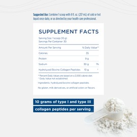 Nordic Naturals Nordic Beauty Collagen Peptides, Unflavored - 10.6 Ounces - Collagen Supplement for Skin Health and Elasticity, Collagen Peptide Powder for Hot and Cold Beverages, 30 Servings