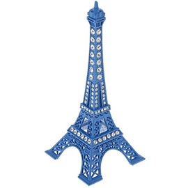 Taotenish Eiffel Tower Figurine Metal Paris Eiffel Tower Figurine Statue as Jewelry Stand Holder Vintage Model Decor - Royal Blue