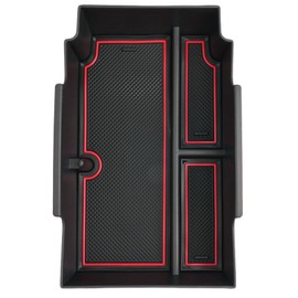 Coleya 2024 2025 Crosstrek Center Console Organizer for Subaru Crosstrek (Base/Premium/Sport/Limited/Wilderness), 2024 Crosstrek Console Tray 2025 Crosstrek&Impreza Accessories (with Red Mats)