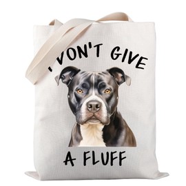 PWHAOO Pit bull Tote Bag I Don’t Give A Fluff Tote Bag Pit Bull Mom Tote Bag Dog Owner Gift Pit Bull Lover Gift, Give a Fluff Pit Bull Tote