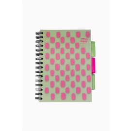 Exacompta Europa Splash - Ref EU1509Z Project Book Featuring 3 Plastic Dividers, Bright PP Cover, 200 Lined Pages, A5 Size with Micro-Perforated Pages, Pink/Green Cover