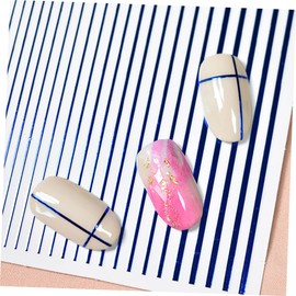 IWOWHERO 5 Sheets Nail Art Stickers Shiny Decals for Womens Includes Red Blue Dazzle Patterns Easy Application for Parties Events