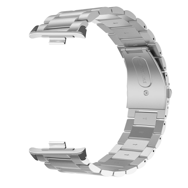 Smartwatch Strap Double Snap 3 Beaded Stainless Steel Replacement Wristband