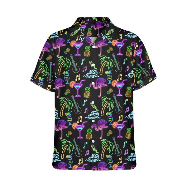 LESOCUSTOM Neon Shirts for Men Glow Party Button Up Shirts