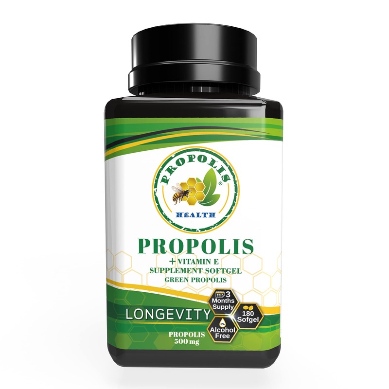 Propolis Health Propolis Capsules 1000mg-Daily with Vitamin E Per dose