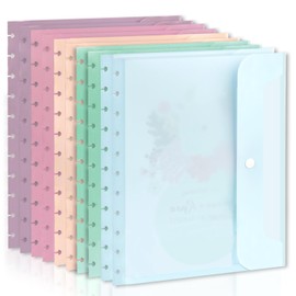 10 Pack Discbound Pocket 8.5 * 11.1 Inch Letter Size Pocket Dividers Discbound Notebook Planner Plastic Envelopes Planner Pocket Inserts for School Office Home Work Organizer