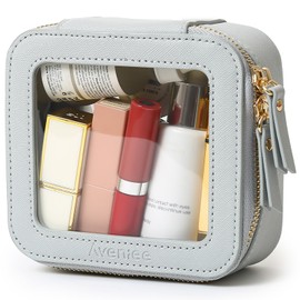 Aveniee Aveniee Mini Clear Makeup Bag, Small Cosmetic Bags Travel Toiletry Pouch Organizer, TSA Approved Make up Case with Zipper, Car Bag for Essentials,Blue