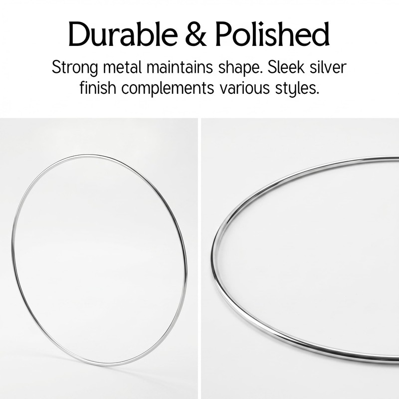 SENJEOK 20 Pack 12 Inch (30cm) Silver Floral Hoop, Metal