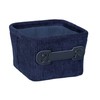 WENKO Anela Bathroom Basket Dark Blue Square Storage Basket