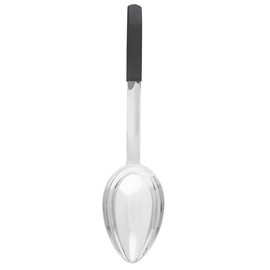 TableCraft AM5363BK Serving Spoon, 8 oz., 14-1/2" x 4" x 2", solid, dishwasher safe, black handle, 18-8 stainless steel, 6 each per case