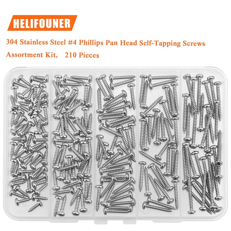 #4 x 3/8" 1/2" 5/8" 3/4" 1" Wood Screws Set,