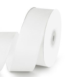 KMER LIFE 1-1/2" Wide x 50 Yards White Single Faced Polyester Satin Ribbon, White Satin Ribbon Perfect for Wedding Decor, Wreath, Crafts, Gift Wrapping & Other Projects (White)