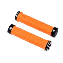 FIFTY-FIFTY MTB Grips, Bicycle Grips Mountain Bike Made of Non-Slip Rubber, Double Lock-on Bicycle Grips / Handlebar Grips for All-Mountain, Enduro, Downhill, E-Bike, Cross-Country (Orange)