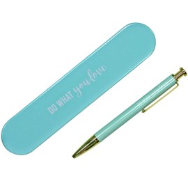 Papierdrachen High-Quality Ballpoint Pen in Gift Box – Ideal Gift Idea for Uni-Start – Turquoise – for Men and Women – Printed with Motivational Saying – Set No. 1